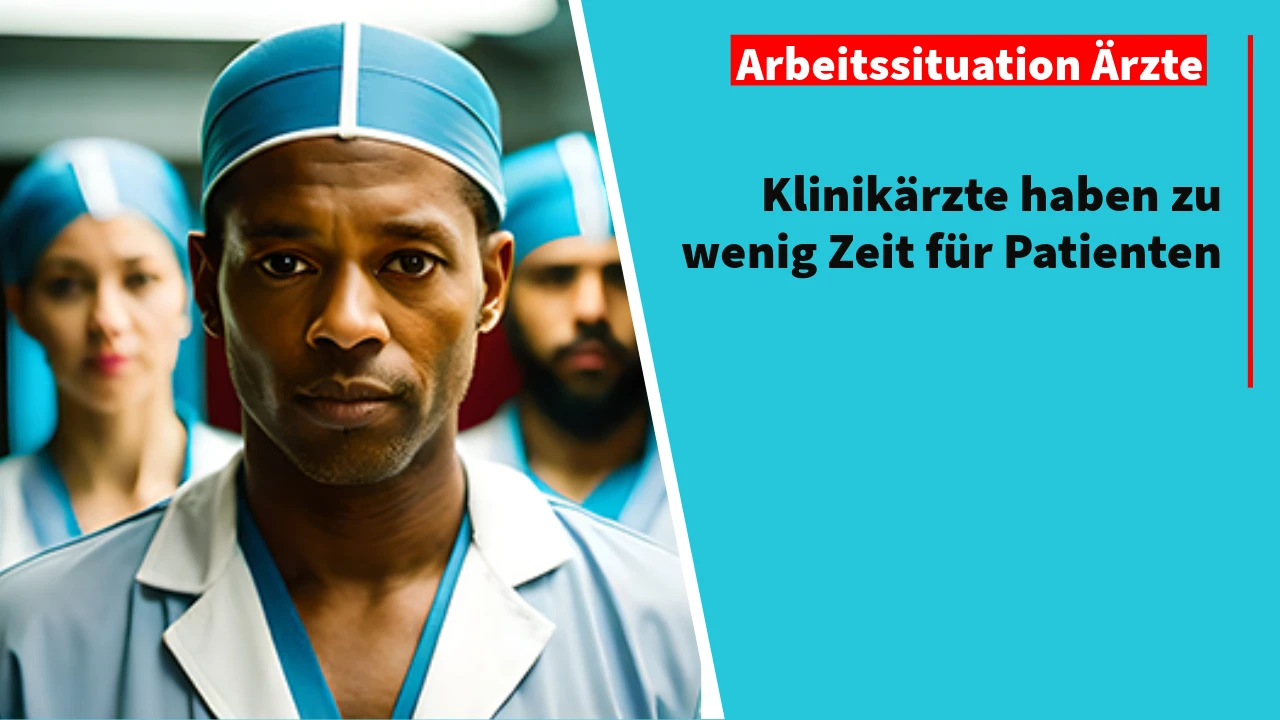 Drei Personen in OP-Hauben und Kittel im Klinikflur, der vorderste blickt ernst in die Kamera – Alltag unter Zeitdruck im Krankenhaus