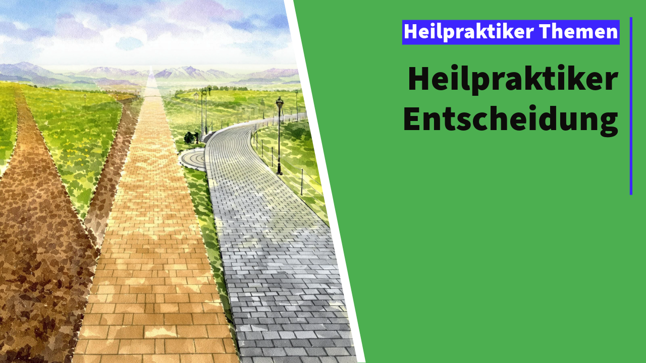 Aquarell einer weiten Berglandschaft, in der sich drei unterschiedliche Wege teilen und zum Horizont laufen – Sinnbild für die Wahl des eigenen Heilpraktiker-Wegs
