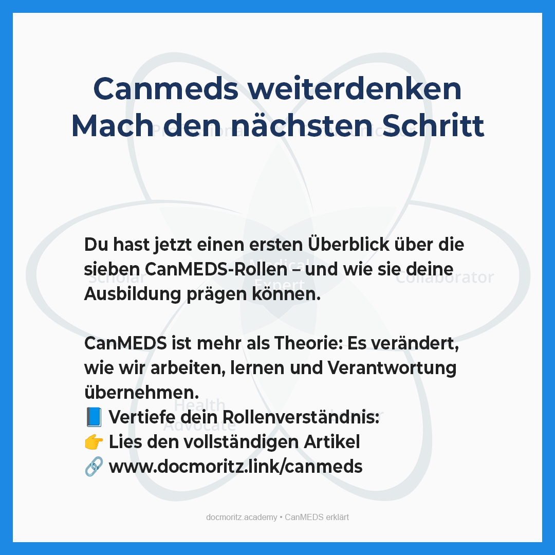 Übersicht der 7 CanMEDS-Rollen für therapeutische Berufe – von Kommunikation bis Führung in der Ausbildung